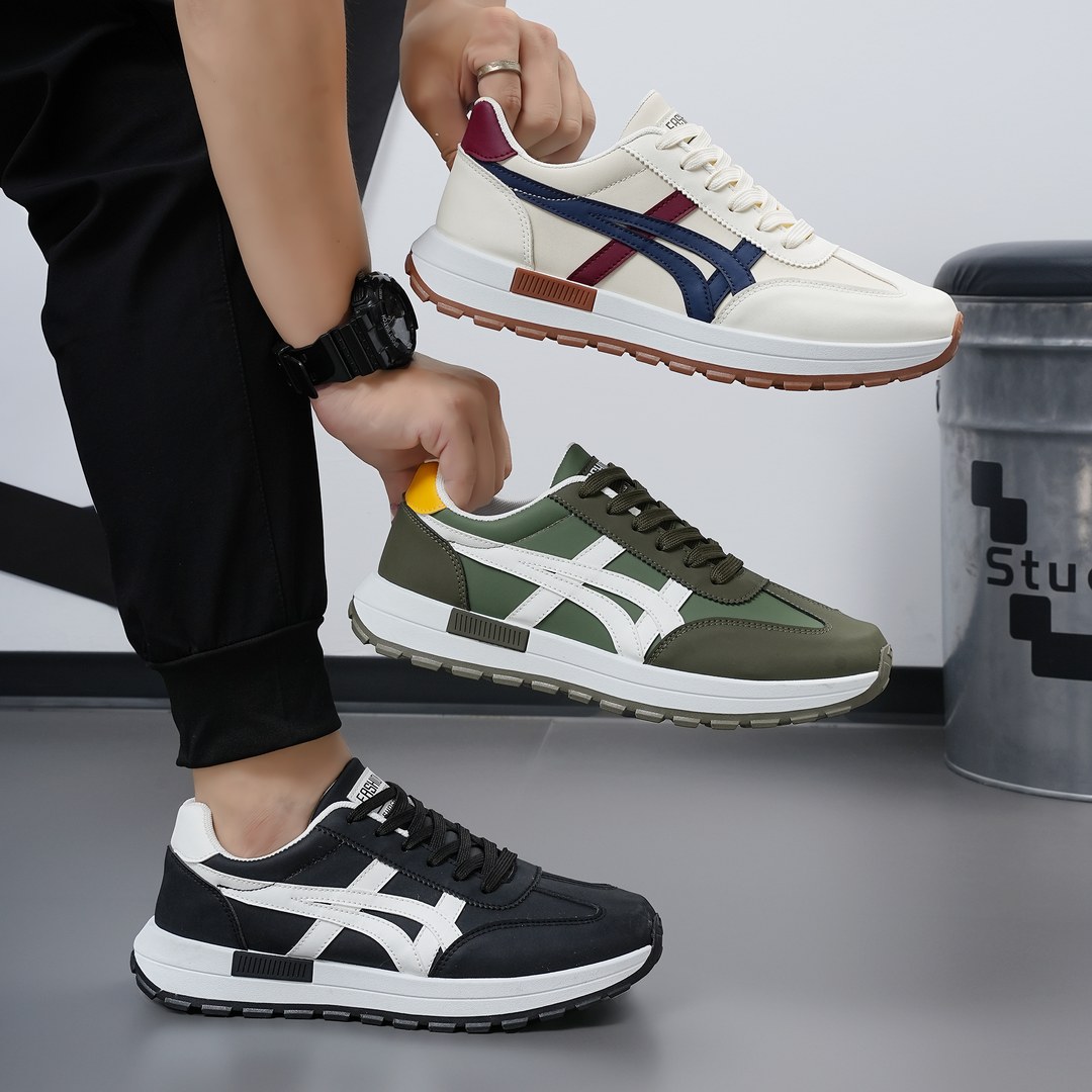 Side Stripe Sports Skateboarding Sneakers – Multi-Color HK0008 Multi-Color